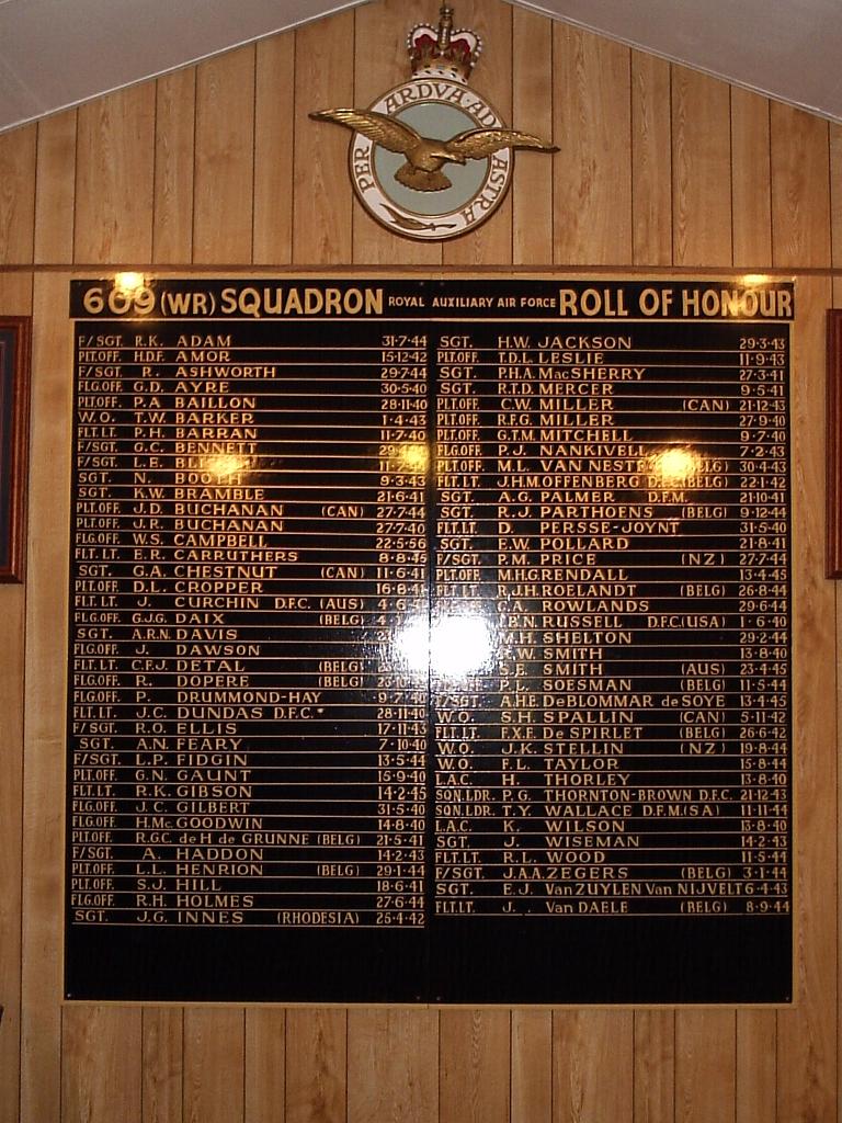 609 Squadron Roll of Honour