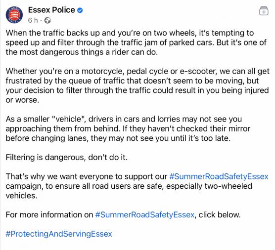 Essex Police Bad Advice