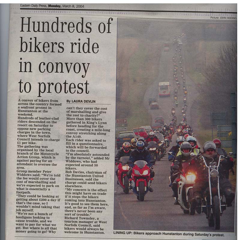 Coverage in the Eastern Daily Press, Monday 8th March 2004