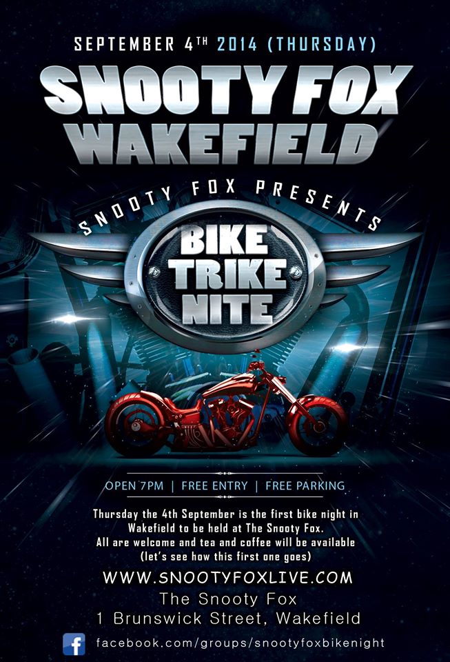 Snooty Fox Bike Night Poster