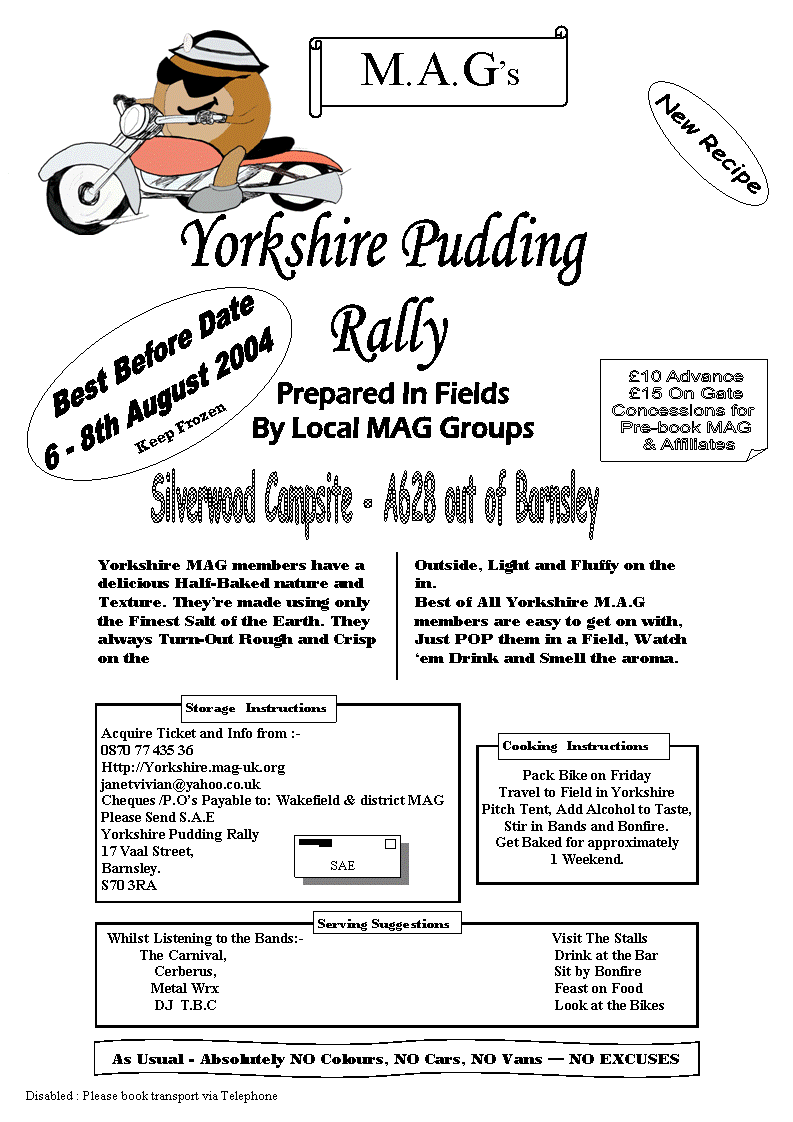 Yorkshire Pudding Rally 2004 Flyer