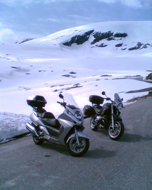 Bikes next to the snow (in June)