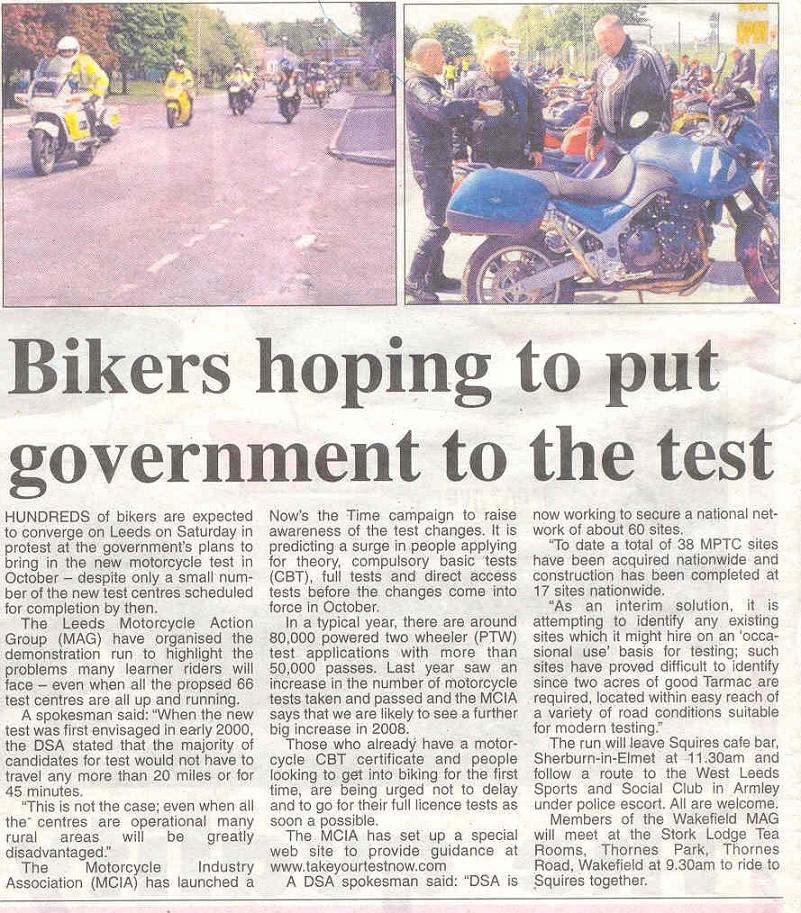 Coverage of the Leeds MAG Demo Run in the Wakefield Express